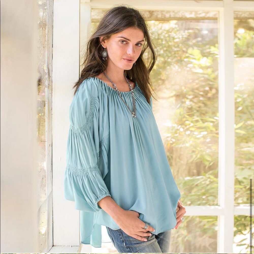 SUNDANCE: Sky Blue Blouse